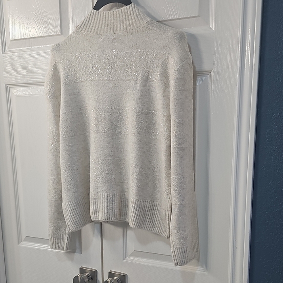 NWT Halogen Mock Neck Sequin Stripe Luxe Sweater XL - Picture 12 of 17